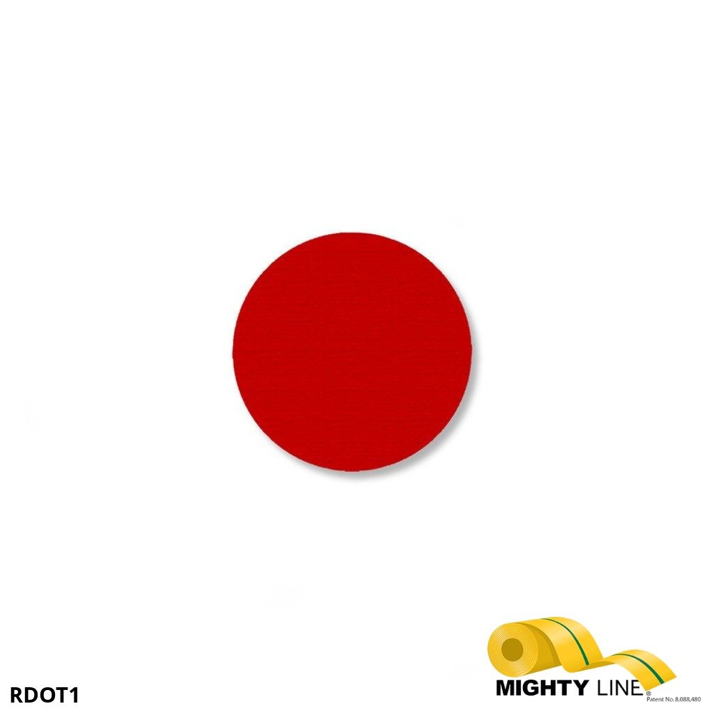 1 Inch Red Floor Marking Dots - 5S Floor Tape LLC