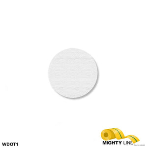 1 Inch Mighty Line White Floor Marking Dot – Stand. Size, Pack of 100 - 5S Floor Tape LLC