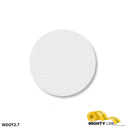 2.7 Inch Mighty Line White Floor Marking Dot – Stand. Size, Pack of 100 - 5S Floor Tape LLC