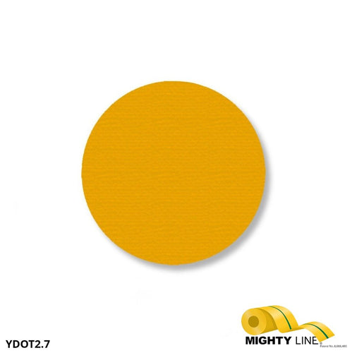 2.7 Inch Mighty Line Yellow Floor Marking Dot – Stand. Size, Pack of 100 - 5S Floor Tape LLC