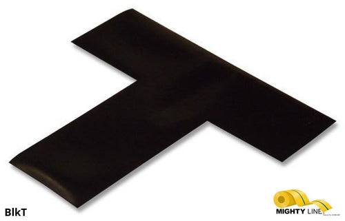 2 Inch Wide Mighty Line Solid BLACK T - Pack of 25 - 5S Floor Tape LLC