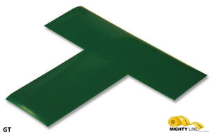 2 Inch - Mighty Line Solid GREEN T - Pack of 25 - 5S Floor Tape LLC