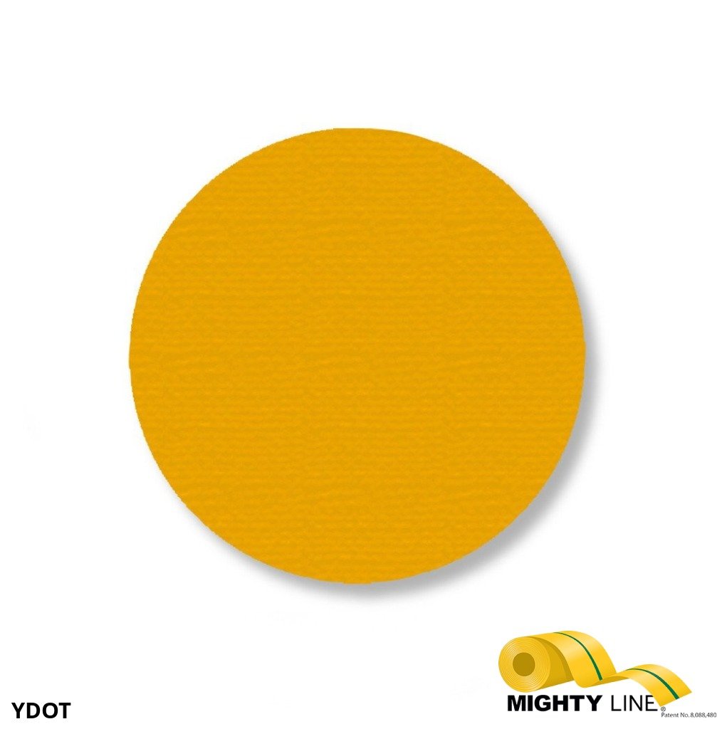 3.5 Inch Mighty Line Yellow Floor Marking Dot – Stand. Size, Pack of 100