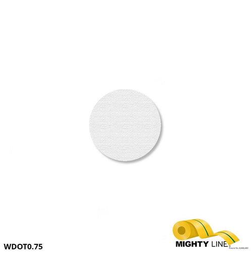 0.75 Inch Mighty Line White Floor Marking Dot – Stand. Size, Pack of 100 - 5S Floor Tape LLC