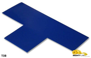 3 Inch - Mighty Line Solid BLUE T - Pack of 25 - 5S Floor Tape LLC