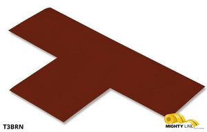 3 Inch - Mighty Line Solid BROWN T - Pack of 25 - 5S Floor Tape LLC