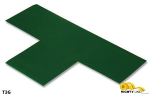 3 Inch - Mighty Line Solid GREEN T - Pack of 25 - 5S Floor Tape LLC