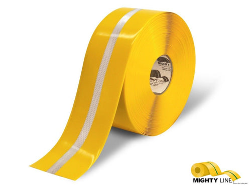 4 Inch – Choose Yellow and White Center Line Floor Tape – 75’ Roll