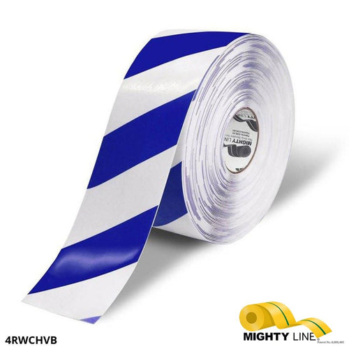 Mighty Line Blue and White Tape – 100' Roll – 4 Inch Wide - 5S Floor Tape LLC