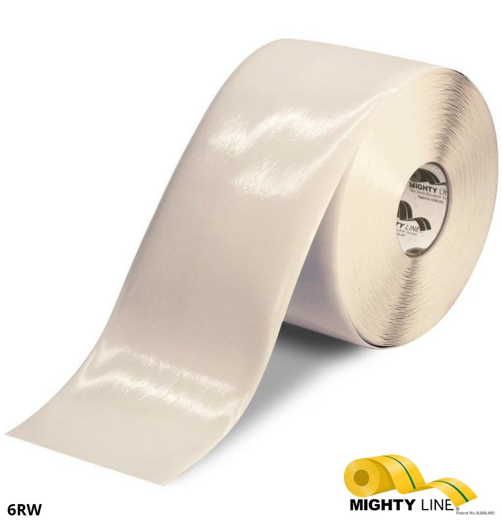 White Floor Tape from 5SFloorTape.com – 100’ Roll – 6 Inch Wide