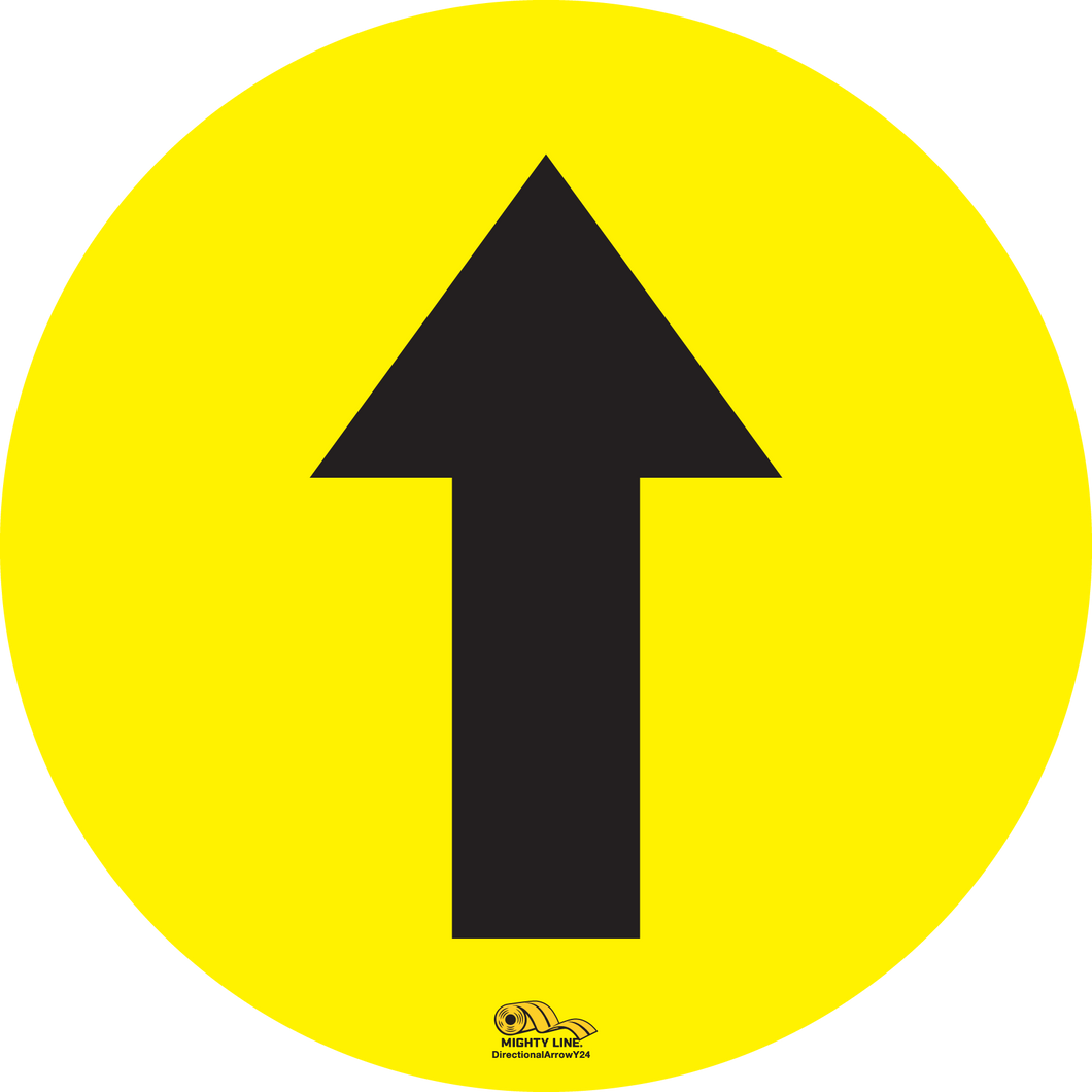 24 Inch - Directional Arrow Yellow Floor Sign - Floor Marking