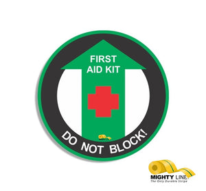 Mighty Line First Aid Do Not Block Floor Sign, 16 inch size