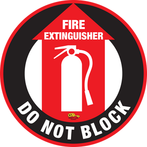 24 Inch - Fire Extinguisher Do Not Block, Mighty Line Floor Sign, Industrial Strength