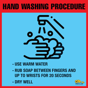 16" Hand Washing Instructions Floor Sign