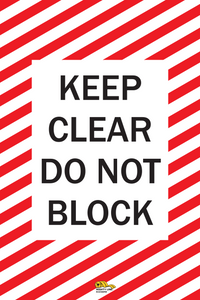 24x36" Keep Clear Do Not Block Floor Sign