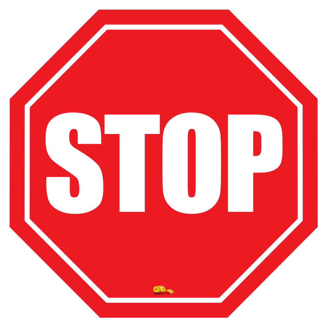 16 Inch - Stop Sign Modern Floor Sign - Floor Marking Sign