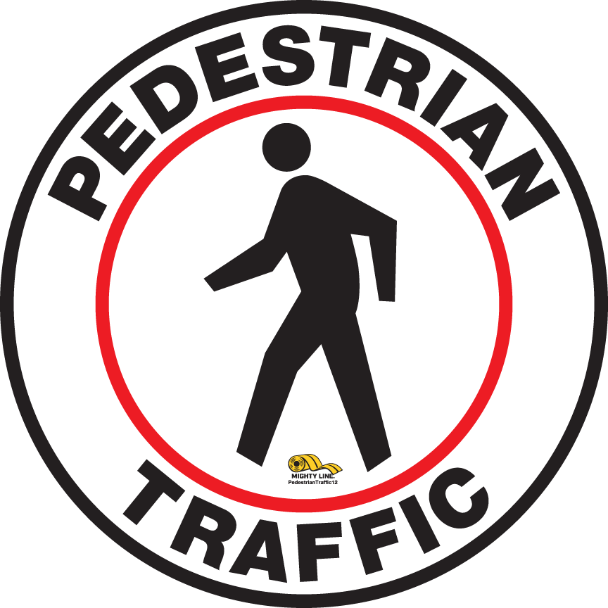 12 Inch - Pedestrian Traffic Floor Sign - Floor Marking Sign