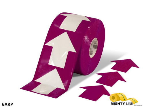 6 Inch Wide Purple Mighty Line Arrow Pop Out Tape - Contains 280 Arrows - 5S Floor Tape LLC