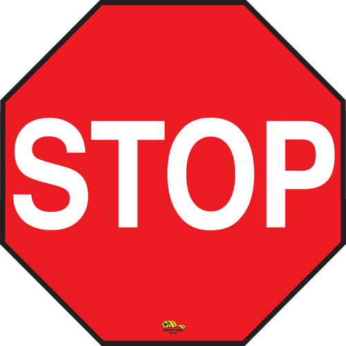12 Inch - Standard Red Stop Sign - Floor Marking