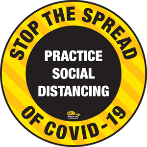16 Inch - Stop The Spread Floor Sign - COVID-19 Floor Marking - Heavy Duty Sign