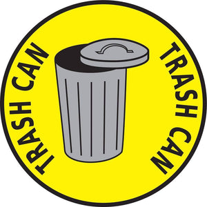 24 Inch - Trash Can Yellow Mighty Line Floor Sign