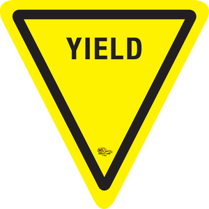 12 Inch - Yield - Yellow and Black Floor Sign