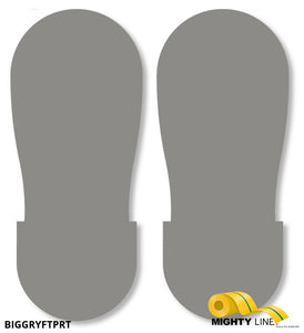 Mighty Line GRAY Footprint - Pack of 50 - 12 Inch x 5 Inch - 5S Floor Tape LLC