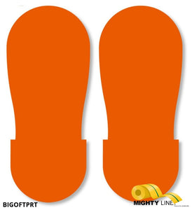 Mighty Line ORANGE Footprint - Pack of 50 - 12 Inch x 5 Inch - 5S Floor Tape LLC