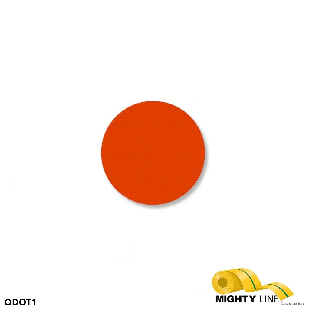 1 Inch Orange Floor Marking Dots - 5S Floor Tape LLC
