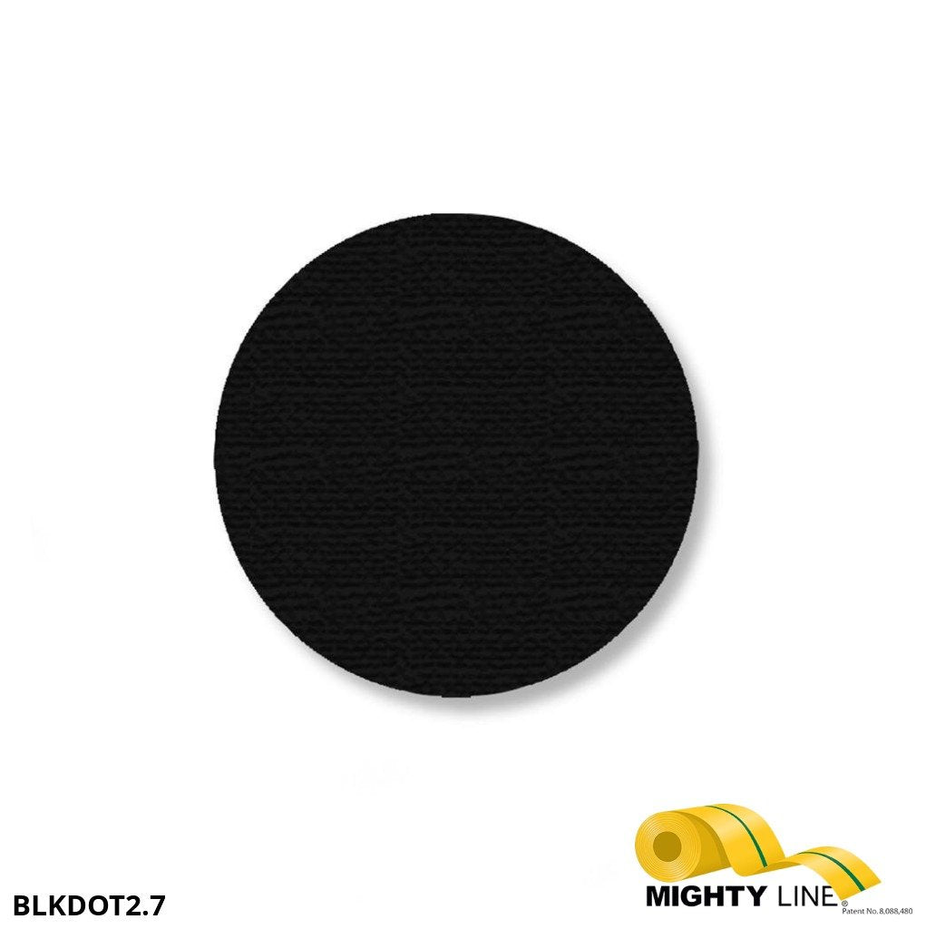 2.7 Inch Black Floor Marking Dots - 5S Floor Tape LLC