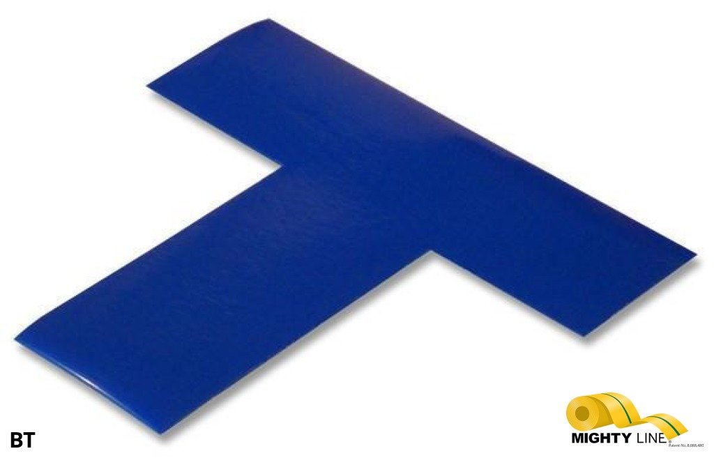 2 Inch - Mighty Line Solid BLUE T - Pack of 25 - 5S Floor Tape LLC