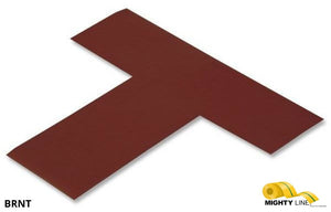 2 Inch - Mighty Line Solid BROWN T - Pack of 25 - 5S Floor Tape LLC