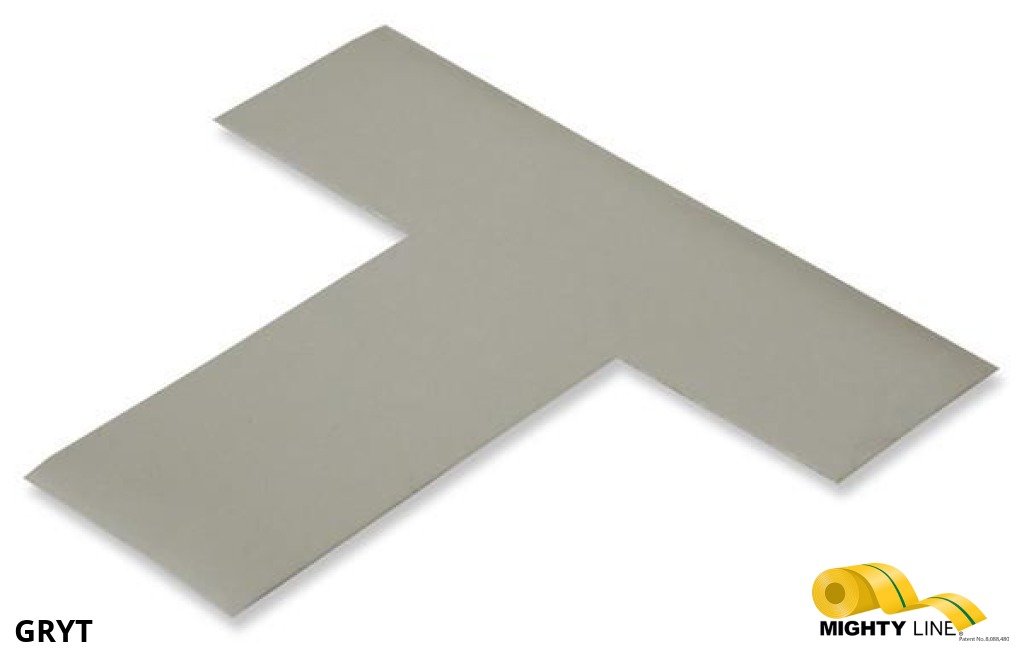2 Inch - Mighty Line Solid GRAY T - Pack of 25 - 5S Floor Tape LLC