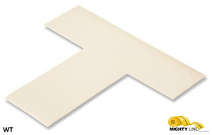 2 Inch - Mighty Line Solid WHITE T - Pack of 25 - 5S Floor Tape LLC