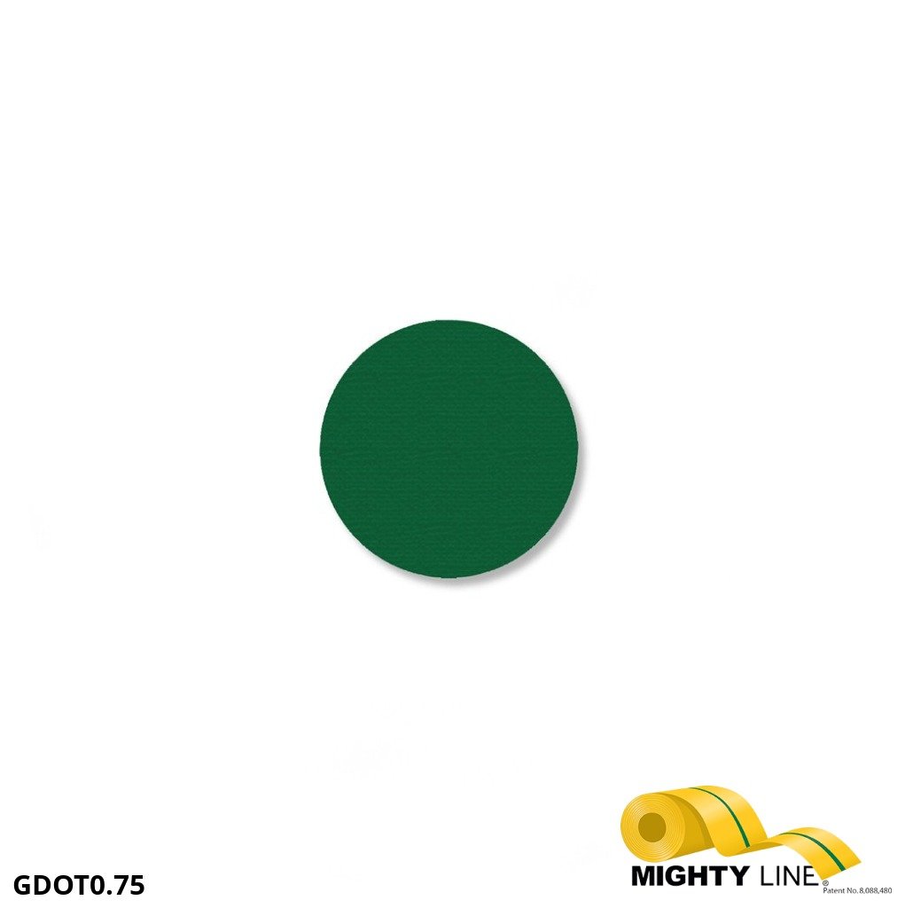 0.75 Inch Green Floor Marking Dots - 5S Floor Tape LLC