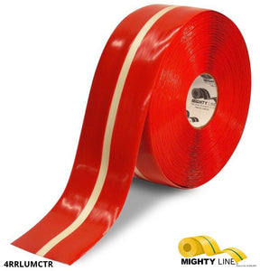 4 Inch – Our Line of Red Glow Center Line Floor Tape – 100’ Roll - 5S Floor Tape LLC