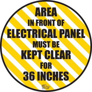 16 Inch - Keep Area infront of Electrical Panel Mighty Line Floor Sign, Industrial Strength