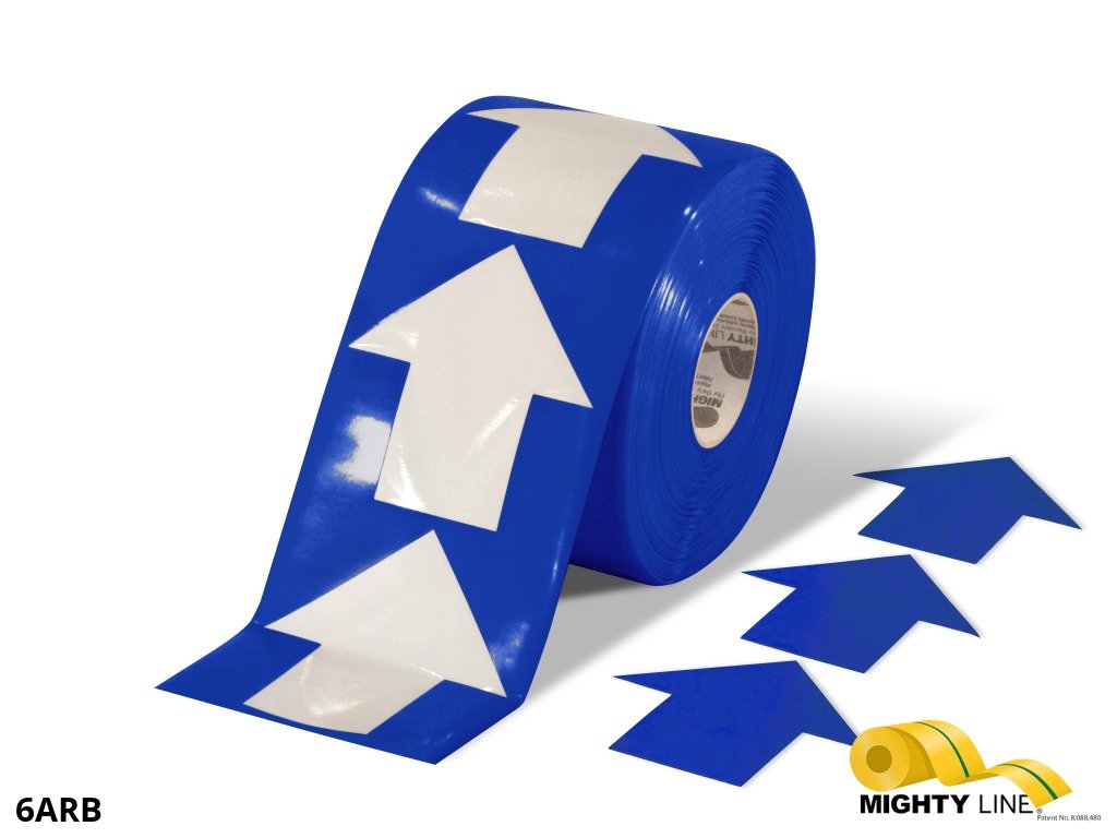 4 Inch Wide Blue Mighty Line Arrow Pop Out Tape - Contains 280 Arrows