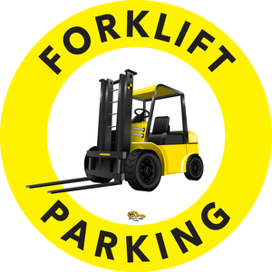 Yellow Forklift Parking, 24" Floor Sign