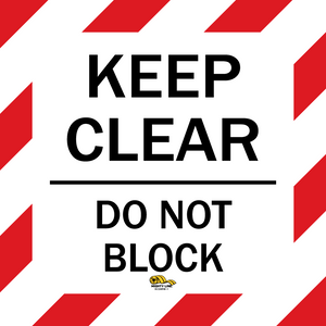 Red and White - Mighty Line Keep Clear Do Not Block Floor Sign - 24" Wide