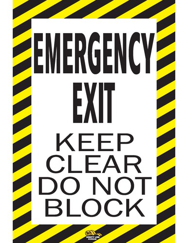 EMERGENCY EXIT KEEP CLEAR DO NOT BLOCK, 24x36