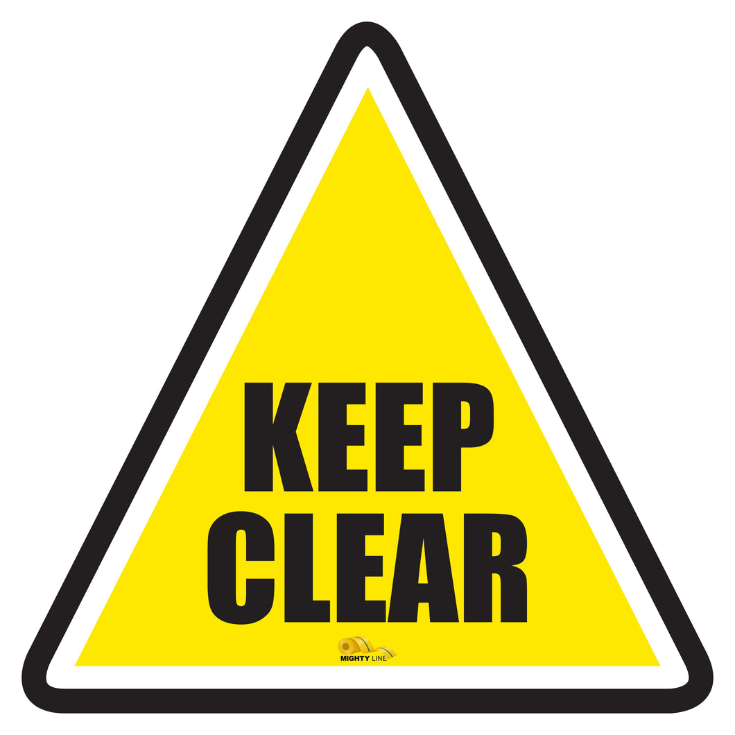 Keep Clear Triangle Floor Sign - Floor Marking Sign, 12