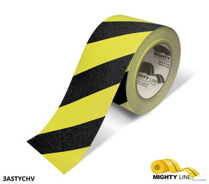 3 Inch Wide Black and Yellow Anti-Slip Tape – 60’ Roll - 5S Floor Tape LLC
