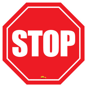 12 Inch - Stop Sign Modern Floor Sign - Floor Marking Sign