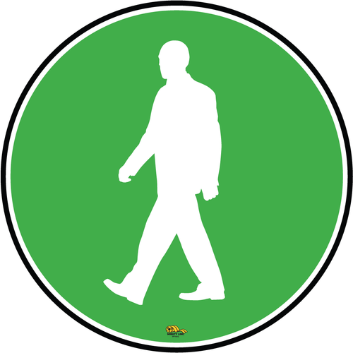 Pedestrian Man Green Circle, 16