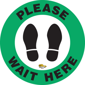 12 Inch - Please Wait Here Safety Floor Sign