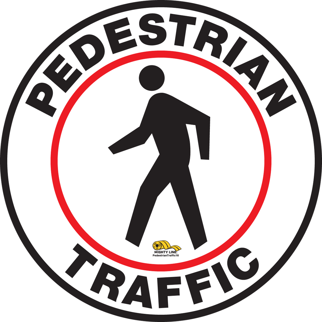 Pedestrian Traffic Floor Sign - Floor Marking Sign, 16