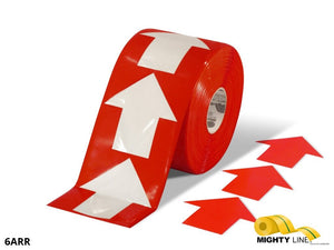 6 Inch Wide Red Mighty Line Arrow Pop Out Tape - Contains 280 Arrows