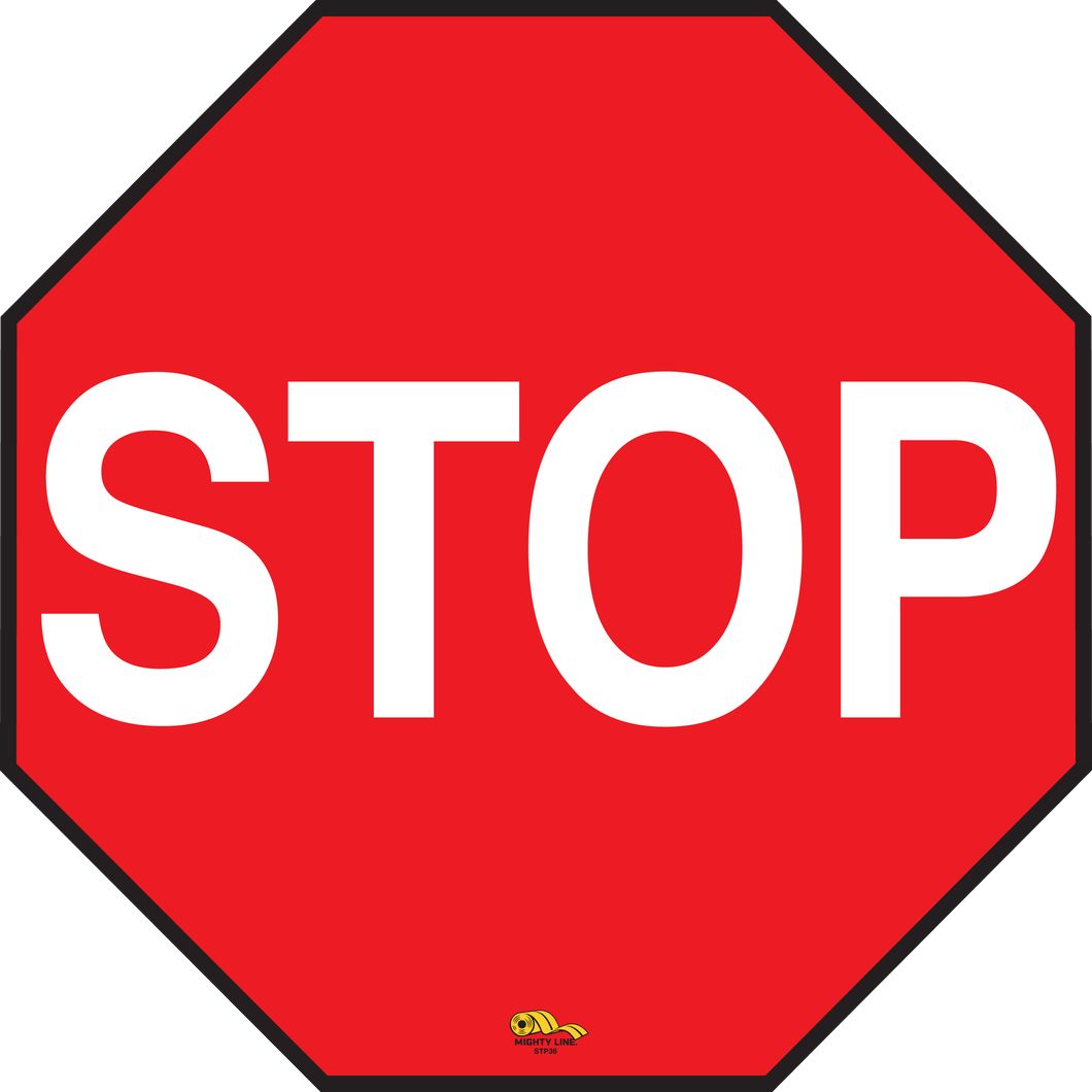 36 Inch - Standard Red Stop Sign - Floor Marking