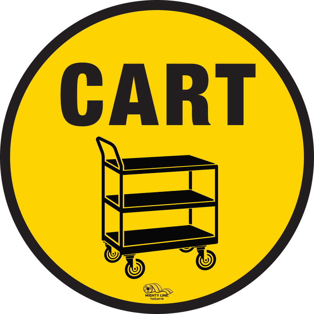 16 Inch - Push Cart Mighty Line Floor Sign, Industrial Strength